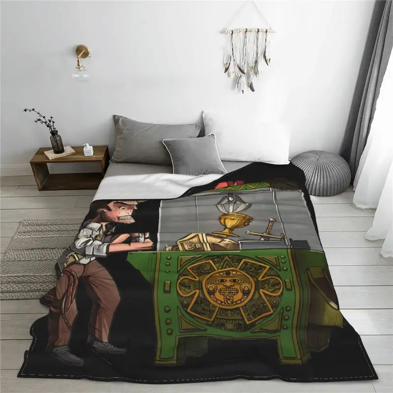 Indiana Jones The Last Crusade Harrison Ford Blanket Luxury Textile Ultra-Soft Faux Fur Mink Camping Blanket