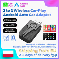 MEKEDE 2in1 Wireless CarPlay Adapter Android Auto Smart Dongle Mini Ai Box Plug And Play For Nissan VW Toyota Mazda Honda Ford