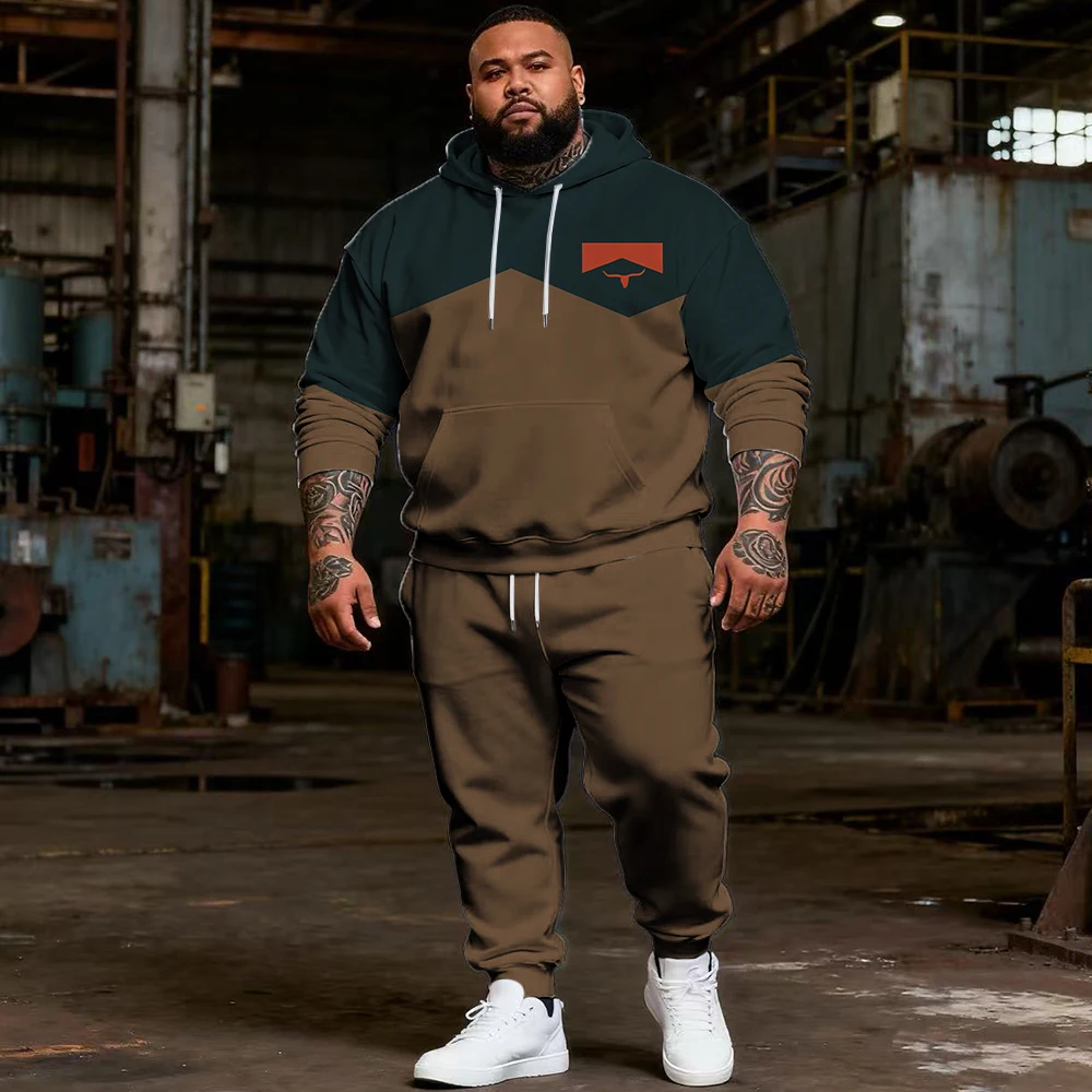 

Мужская толстовка с капюшоном больших размеров S-9xl: Western Cowboy Elements — одежда из двух предметов, дышащий материал, стильные ковбойские детали