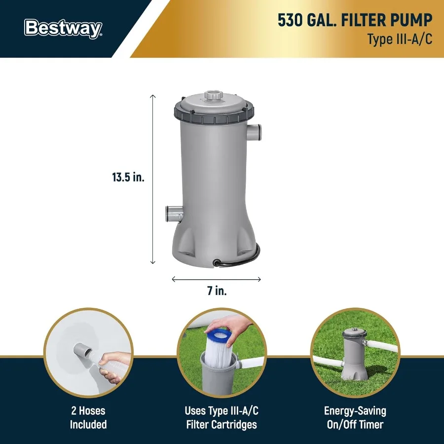 Steel Pro MAX Set di piscine rotonde fuori terra da 12 piedi per 30 pollici Piscina familiare con struttura in metallo per esterni con pompa filtro Grigio