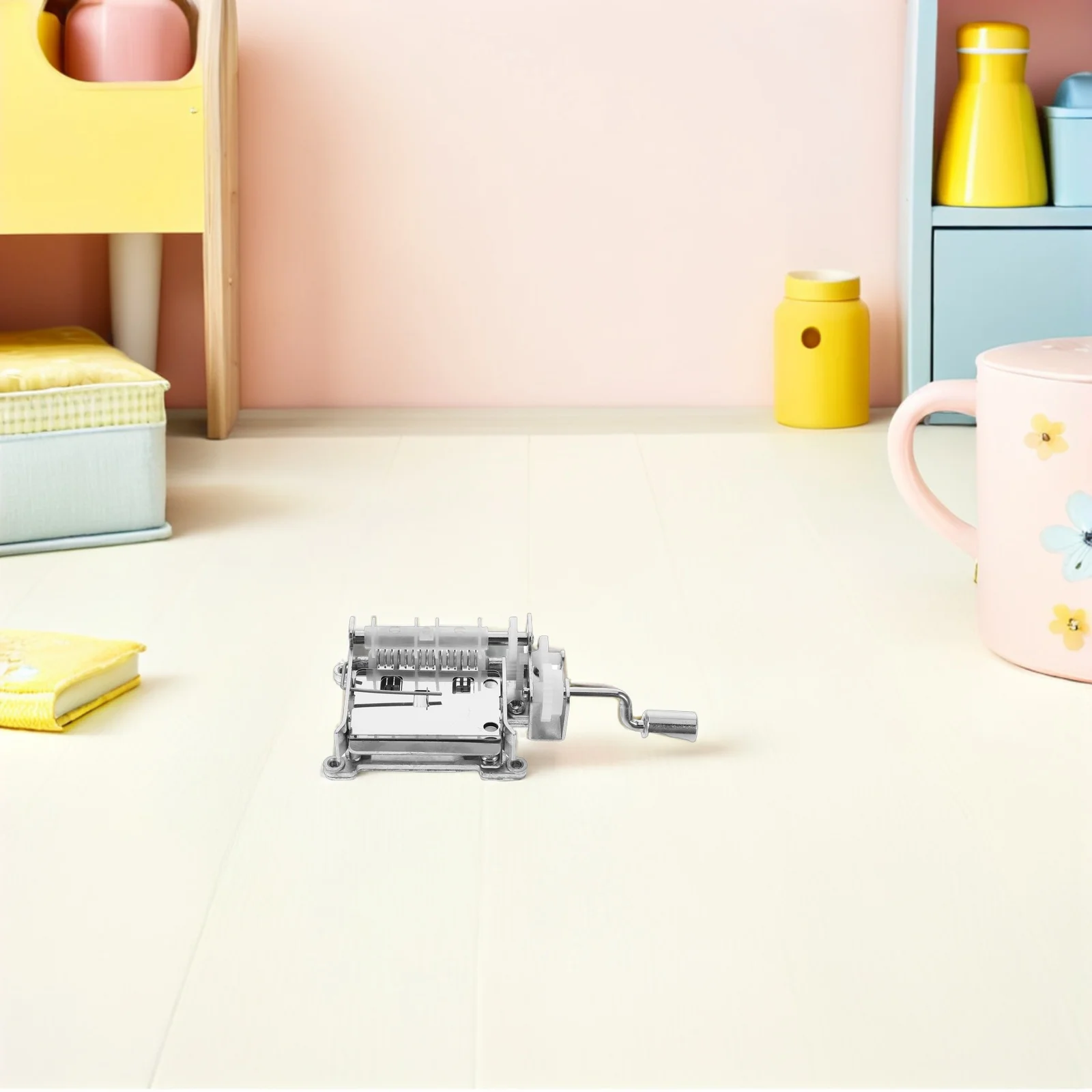 Mechanizm pozytywki z korbką ręczną, 15 nut, taśma papierowa, miedziane koło zębate, DIY, tworzenie melodii, części zamienne do pozytywki, rękodzieło