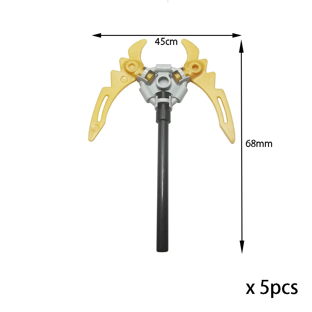 Phantom Ninja Trident Snake Mace Pharaoh's Staff mit Cobra Serpent Scepter Baustein Waffe Zauberstab Ziegelfigur Spielzeug