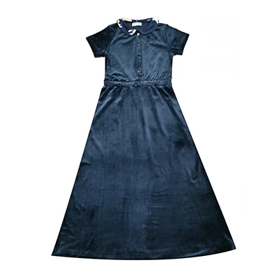 Familien-Shabbos Samt-Set Mädchenkleid Passendes T-Shirt Baby 2-Teiliges Set Langarm Kinderkleidung Blumenkragen und Knöpfe – Detail 16