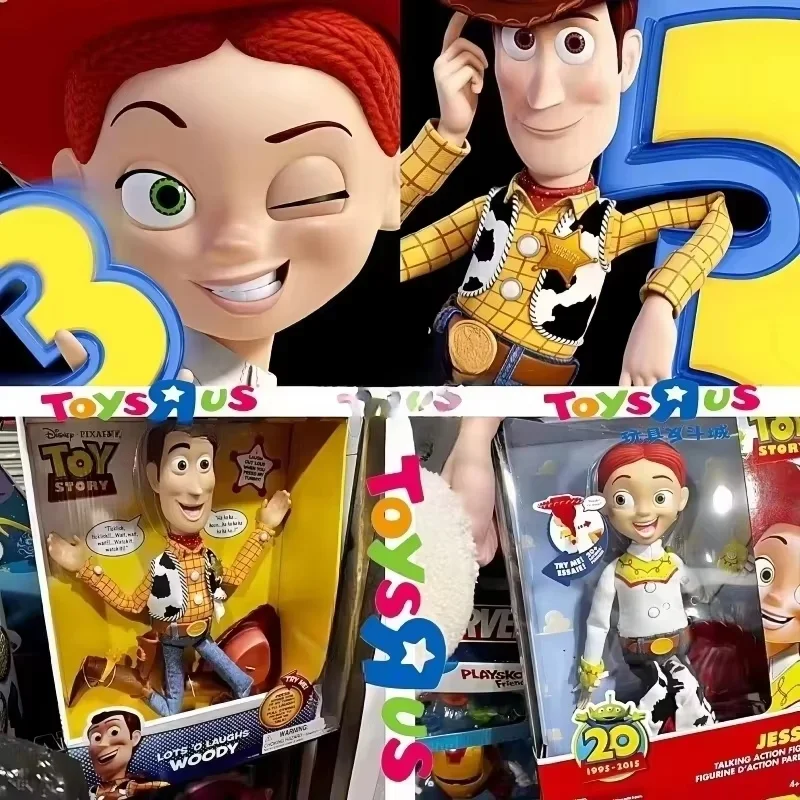 Genuine Toy Story 20th Anniversary Cowboy Woody Jessie Pull Line Talk Interactive Buzz Lightyear Doll Kawaii Ornaments Gifts Toy