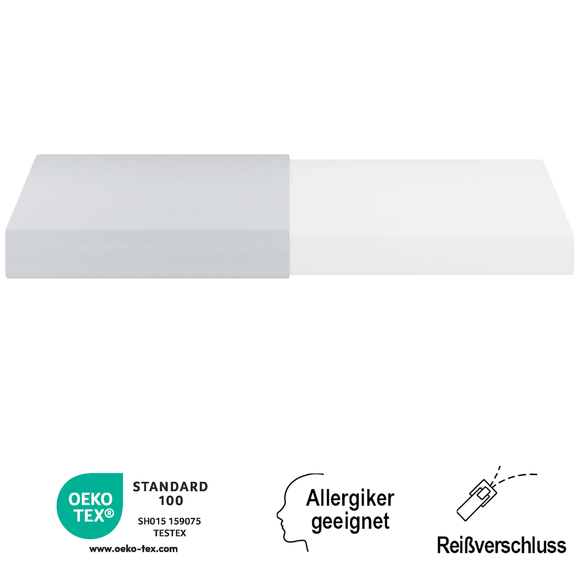 90 x 200 cm, bequeme Matratze, rutschfeste Partikel, Eco-Tex-zertifiziert, ergonomisch, atmungsaktiv und langlebig, Härte H3 – Detail 24