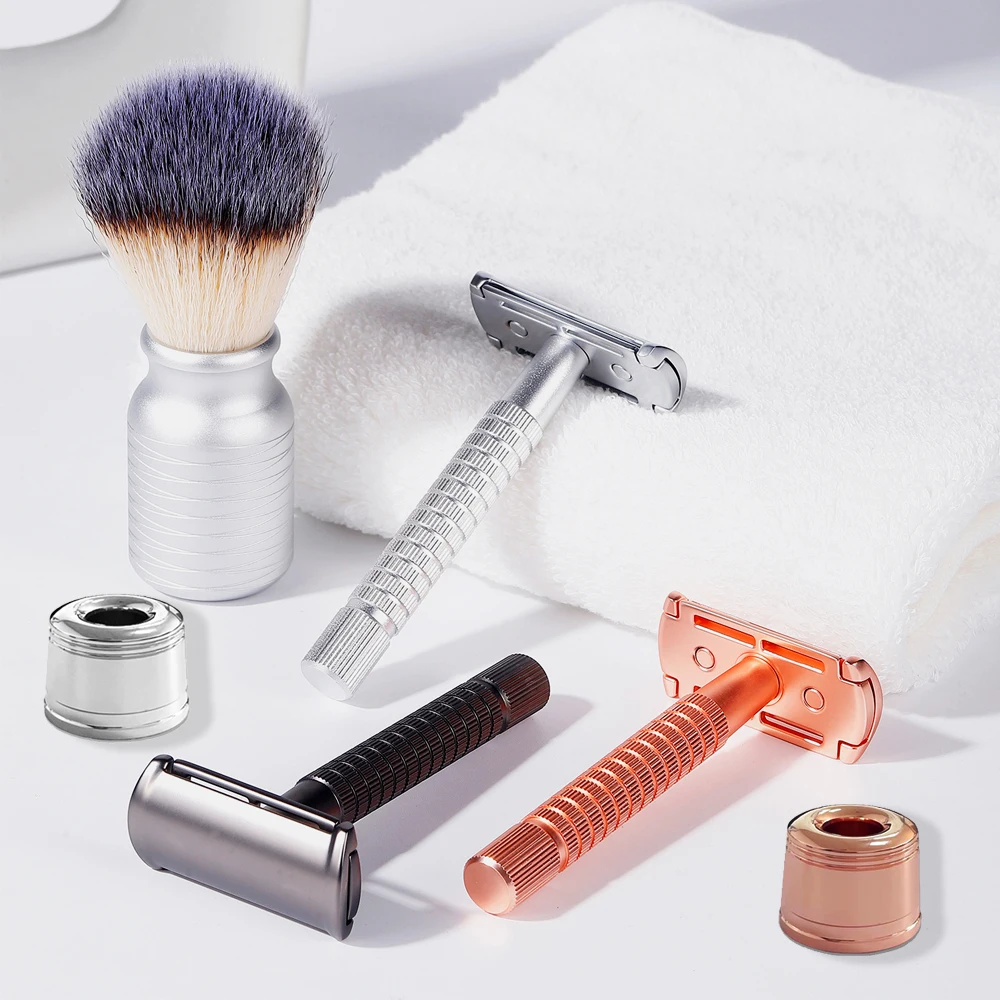 Whityle 05TS Sicherheitsrasierer für Männer mit Halterständer, klassischer Doppelkanten-Rasierrasierer mit 5 Advanced Blades und Basis für Männer