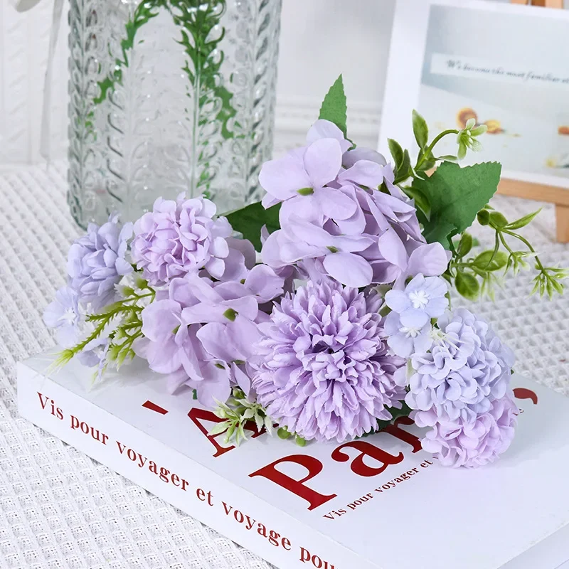 5 Head Artificial Flower Bouquet Artificial Small Flower Wedding Home Decoration Silk Flower Fake Flowers Decoration