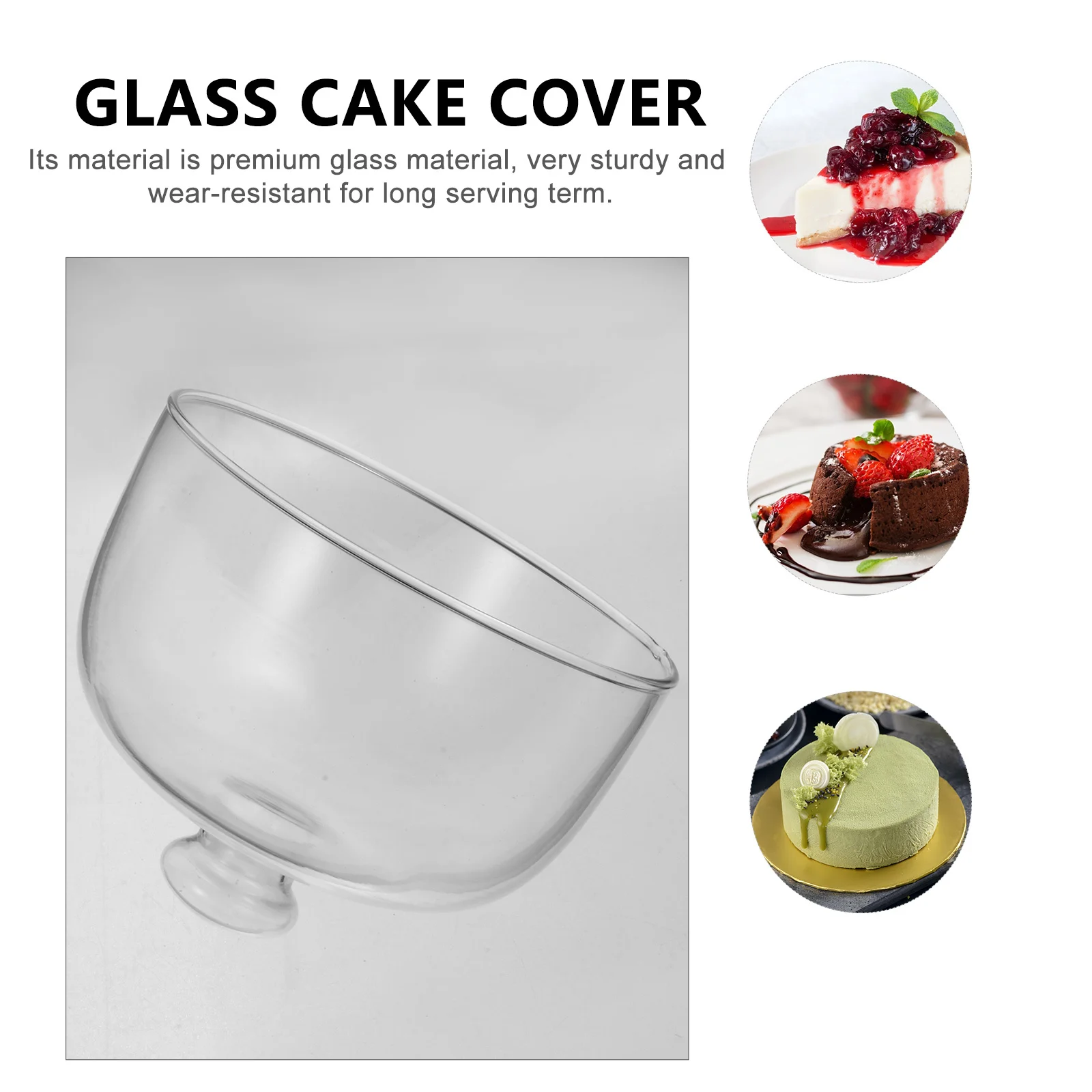 

1Pcs Cake Glass Cover Glass Food Protective Cover for Cake Snacks Dessert Food Preservation Household Use