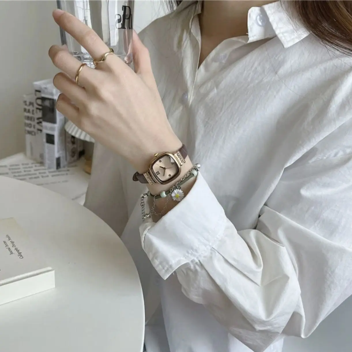 ساعات أوتوماتيكية ذات جودة مضادة للسيدات ساعات متقدمة بمزاج الجوكر الفاخر. #6