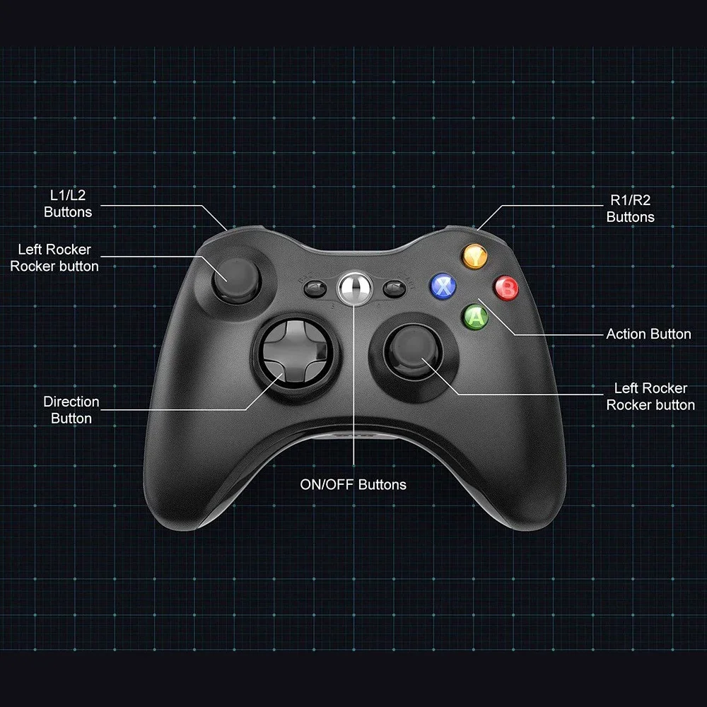 Gamepad con cable compatible con XBOX 360 slim PC gamepad compatible con Steam y se puede adaptar al controlador Win7/10 ps4, 360