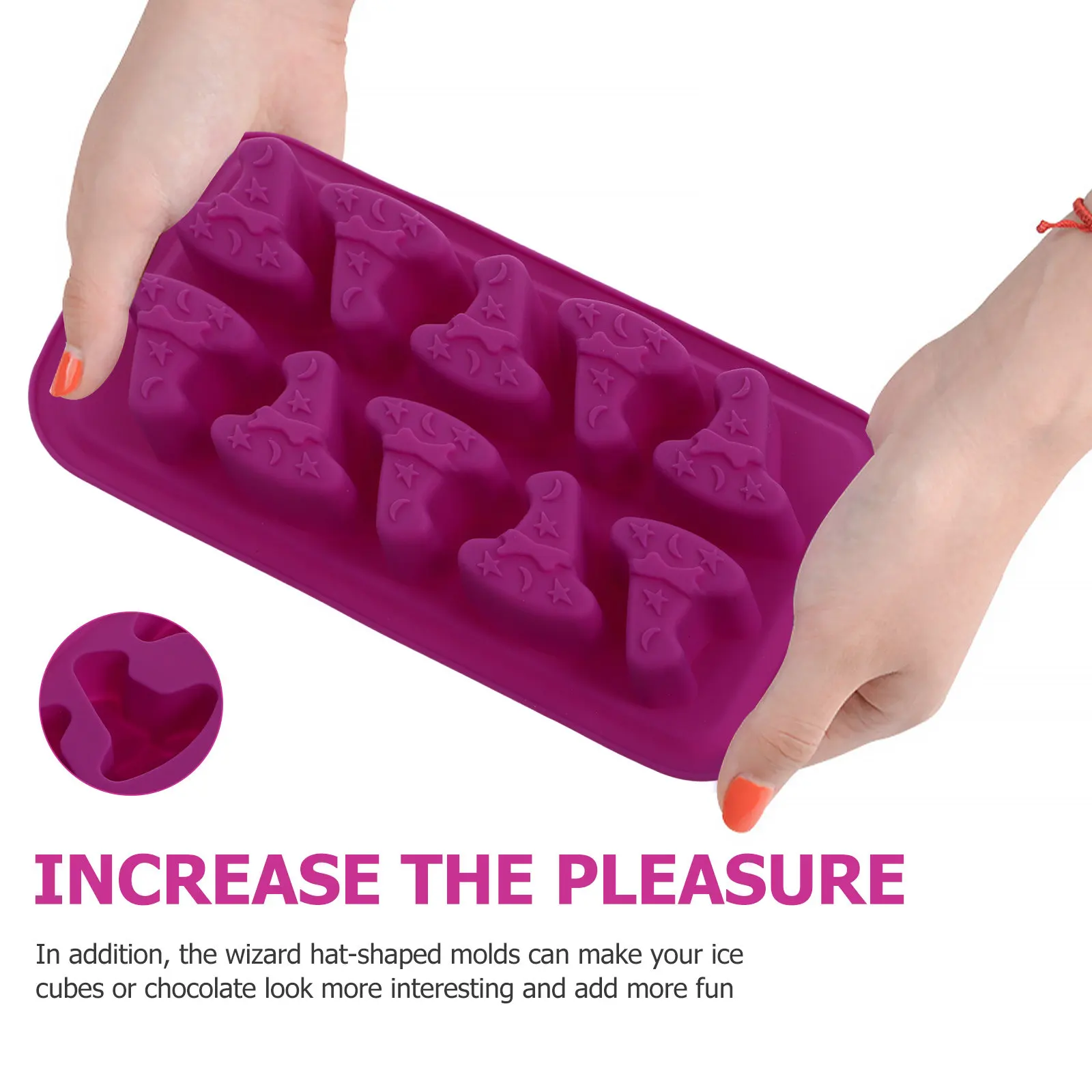 2Pcs Purple Wizard Hat Silicone Molds Halloween Baking Tools Chocolate Candy Ice Making DIY Kits Smooth Demoulding Eco Friendly