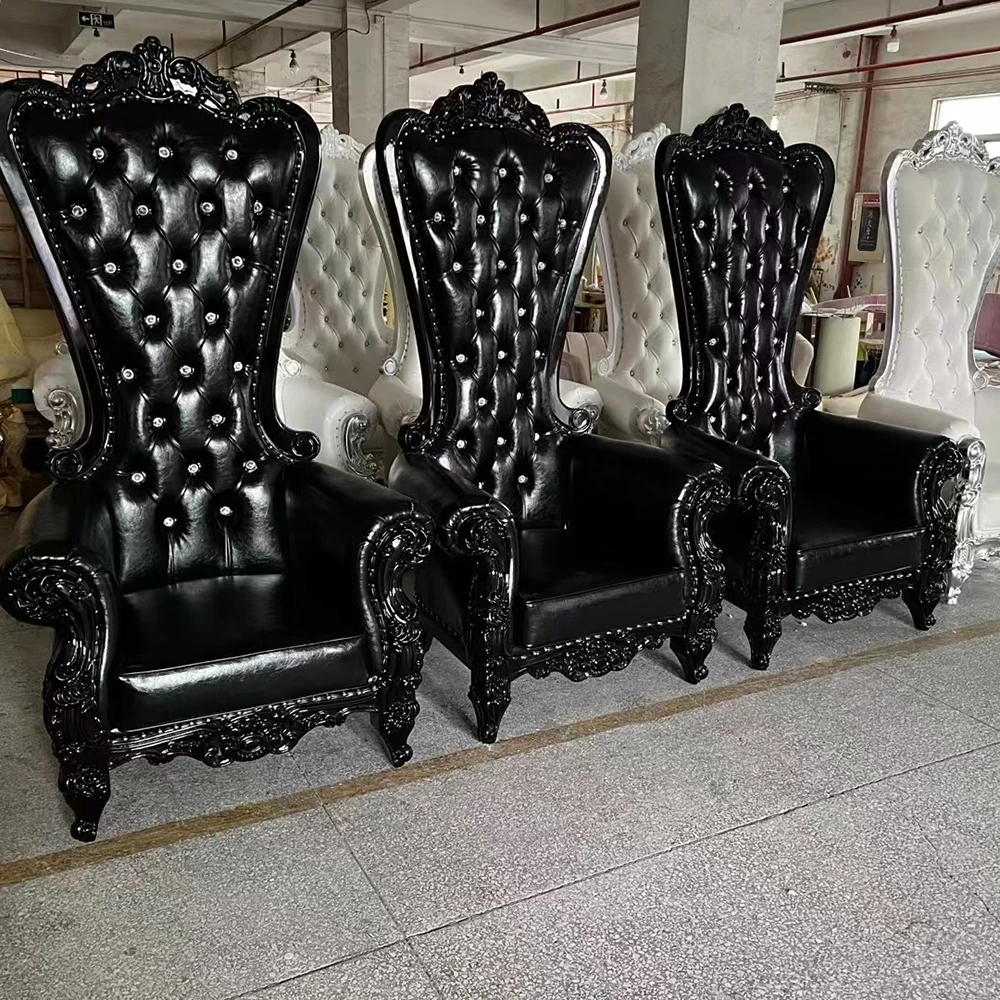 Manufacturer High Back King Chair Wholesale And Cheap Wedding Beige White Throne Chair For Wedding Decoration