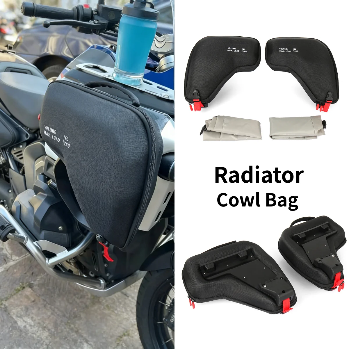 

Аксессуары для мотоциклов BMW R 1300 GS ADV R1300GS Adventure R1300GSA 2024-: Водонепроницаемые сумки-кофры для левого и правого кожухов радиатора