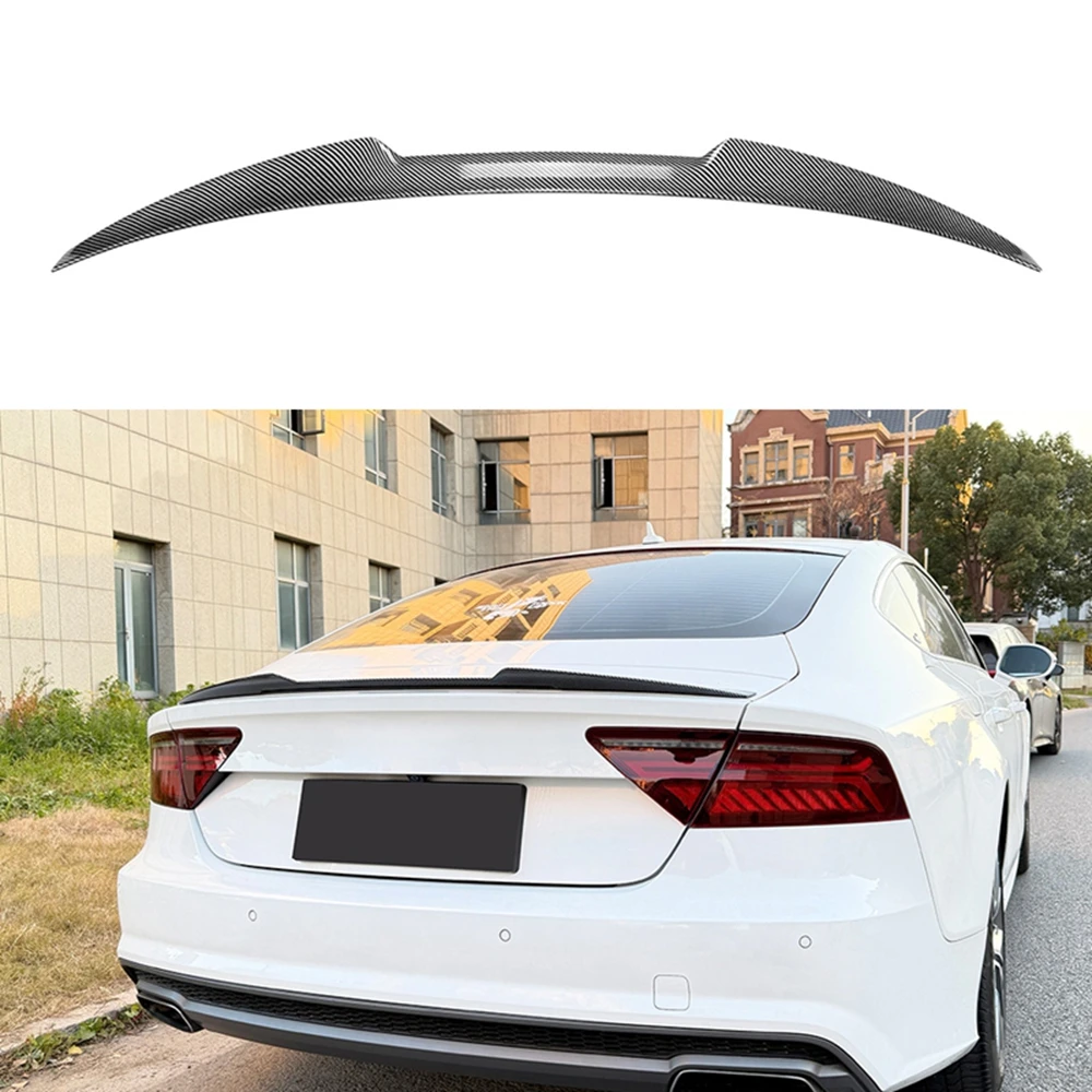 

Для Audi A7 S7 C7 2011-2017 M4 стиль задний спойлер крыша глянцевый черный/вуглеродное волокно внешний обновленный аксессуар