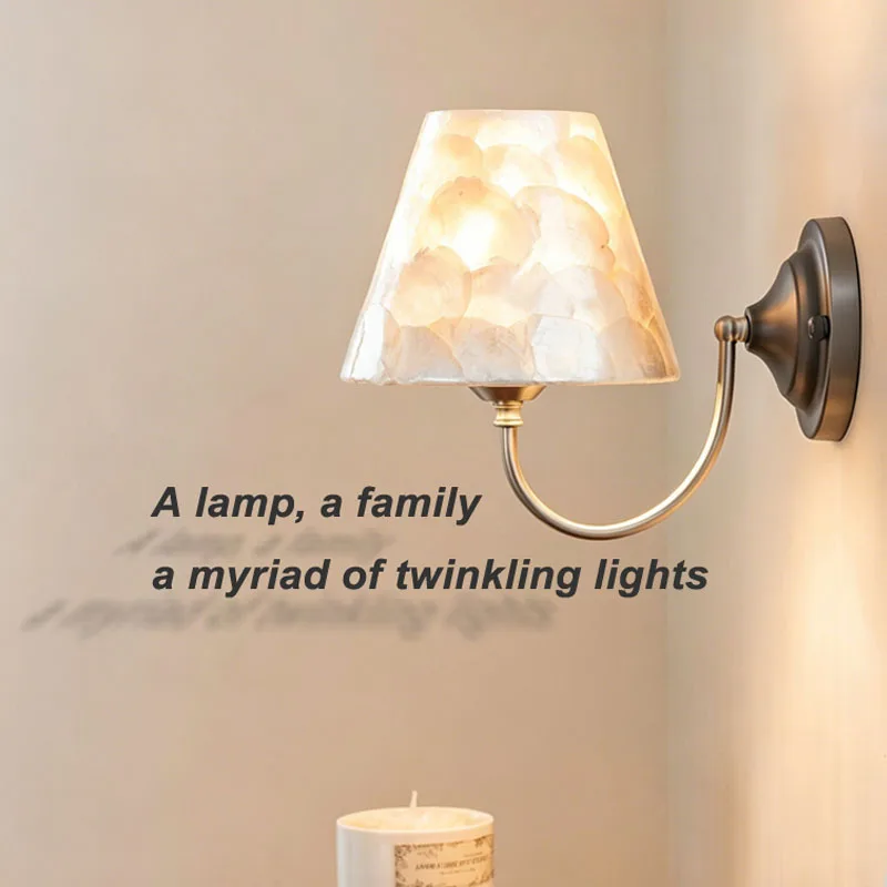 Modern handmade shell wall lamp for living rooms bedrooms bedside dining room kitchens hotel indoor corridors lighting fixtures