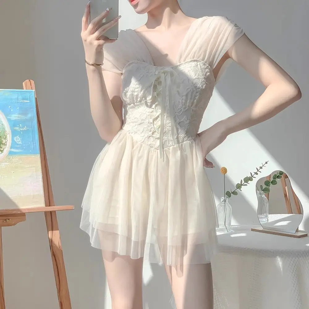 Women's Summer One-piece Swimsuits Slim Sexy and Pure Style New Fairy-style Hot Spring Swimsuit