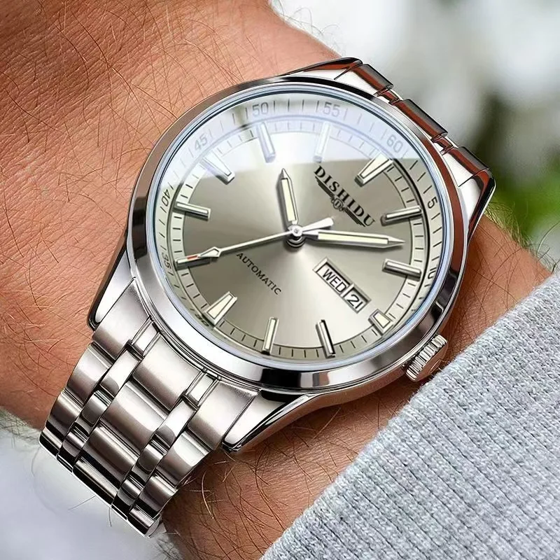 2024 Новые мужские часы из нержавеющей стали в деловом стиле, роскошные стразы, 40 мм, синее золото, кварцевые наручные часы Relogios Masculino