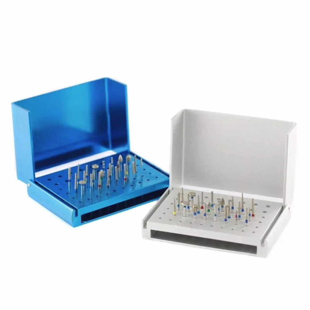 1 Pcs 58 Holes Dental Bur Holder Stand Autoclave Disinfection Box Case  Dental Drills Organizer Disinfection Block Storage Boxes