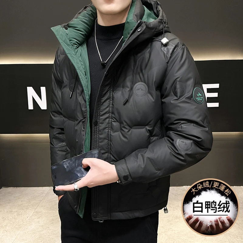 High Quality Men's Hooded Duck Down Jackets Winter Loose Warm Puffer Coat Youth Streetwear Plus Size M-5XL Padded Parka Clothing