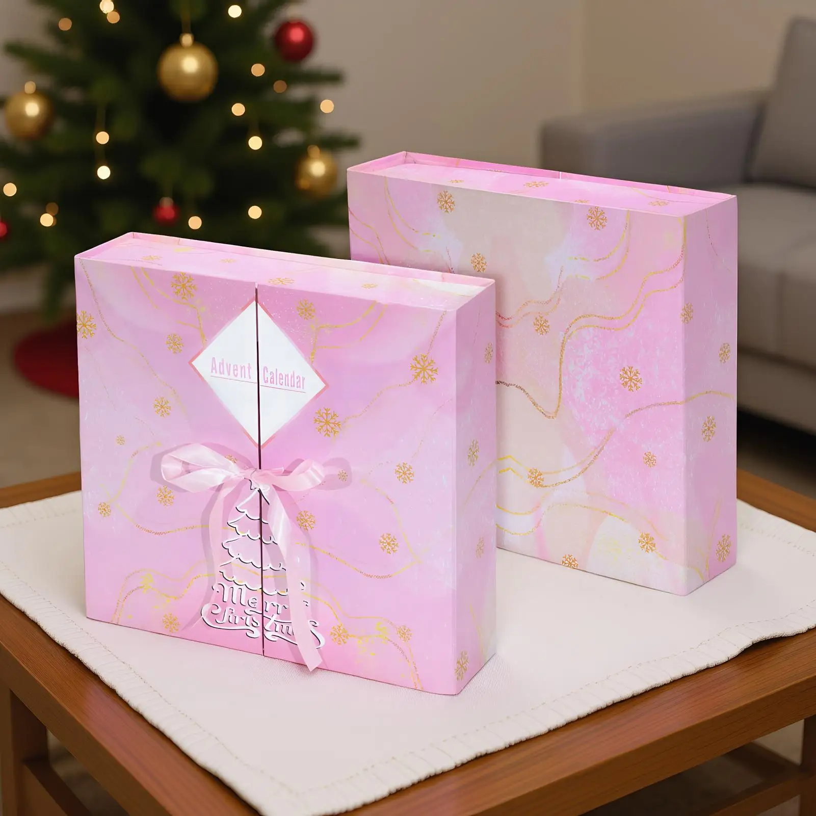 

Рождественская коробка для конфет с обратным отсчетом, многоразовая складная 24-дневная рождественская коробка с обратным отсчетом для детей, подростков, взрослых, мужчин, женщин, мальчиков и девочек, праздник