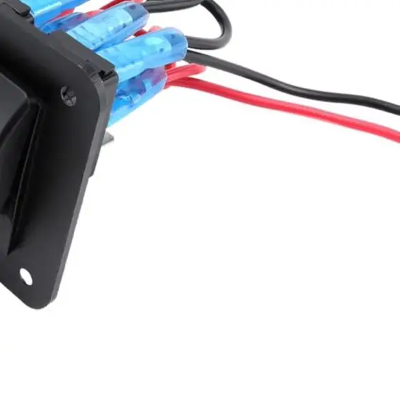 Blue LED Rocker Switch Panel For 2 3 4 5 6 8 Position Marine Car Boat RV DC 12V 24V Waterproof Control System