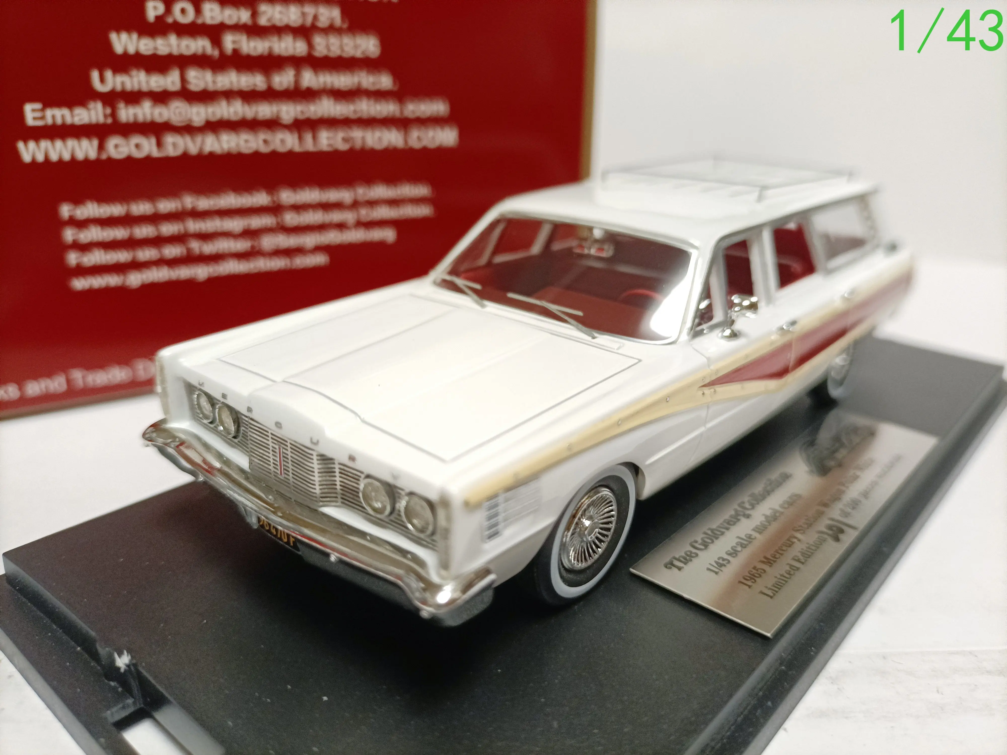 Goldvarg 1 43 Mercury Travel Car Model Mercury Colony Park Wagon White Ornaments Collectibles Gifts Resin