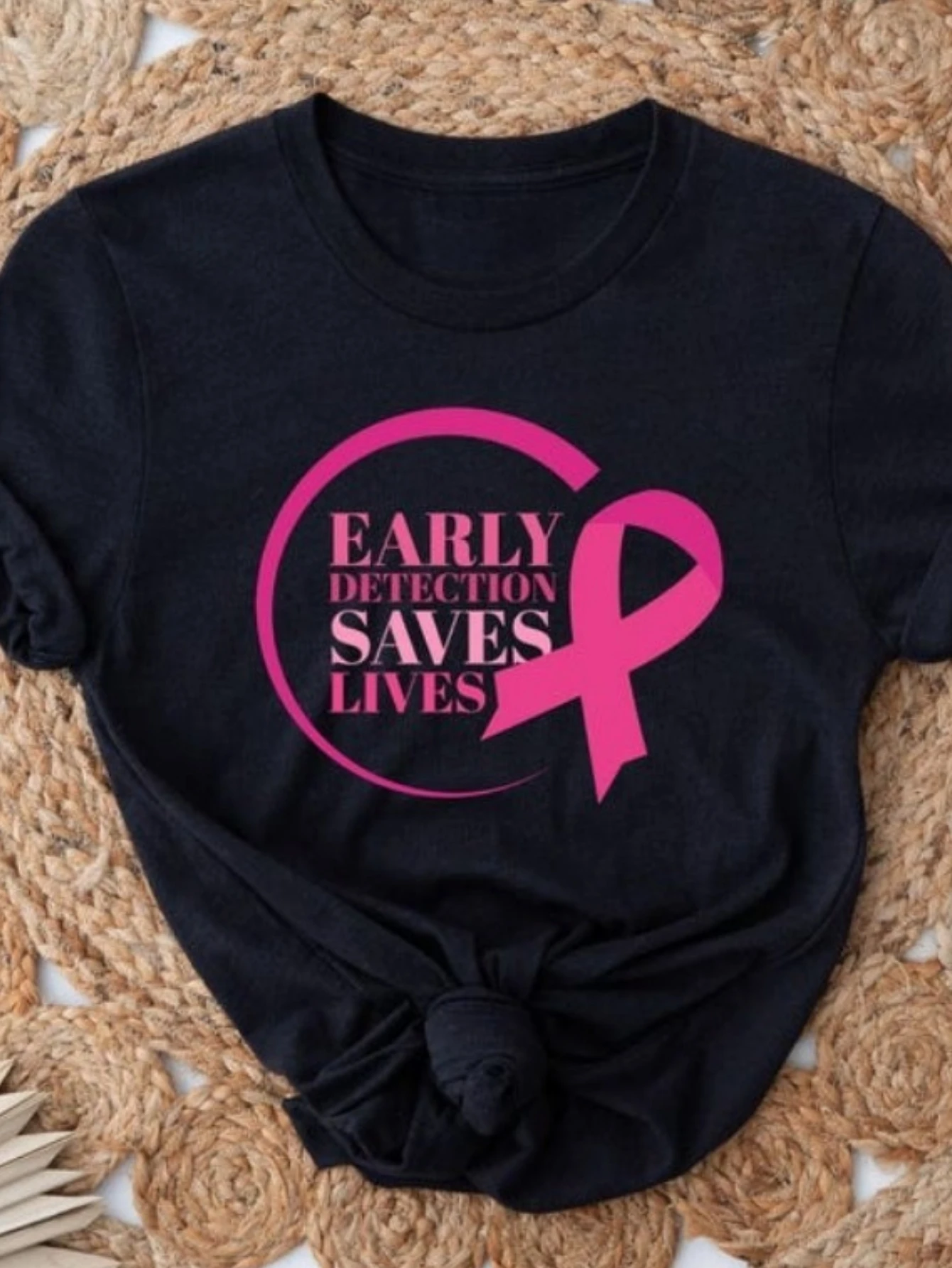 

Early Detection Save Lives Shirt Breast Cancer Awareness Shirt Breast Cancer Shirts for Women Short Sleeve Sweatshirt