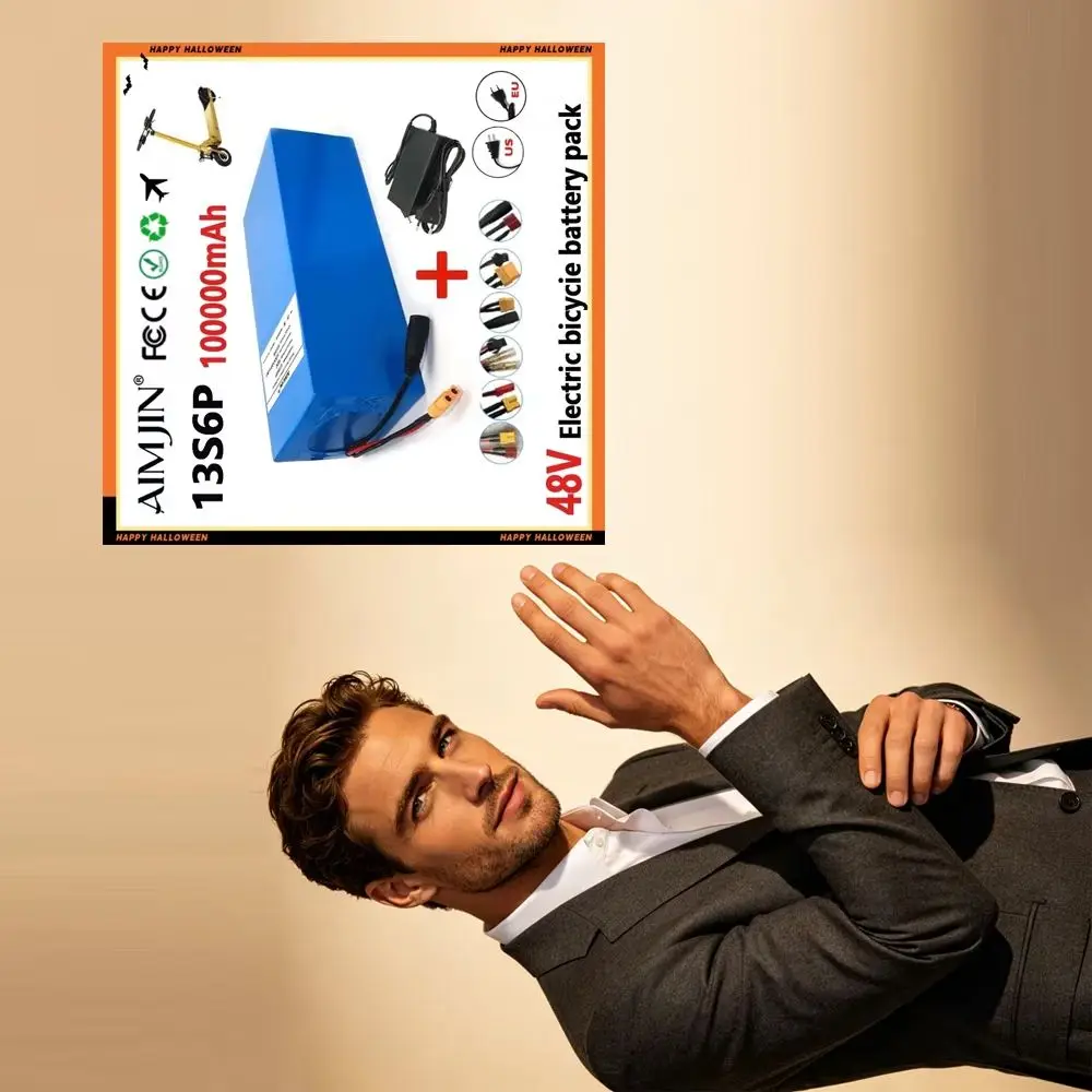 18650 🏗️🏗️ 48V 100Ah 13s6p Lithium Battery Pack 48v 100000mAh 2000W Citycoco Motorized Scooter Batteries Built in 50A BMS