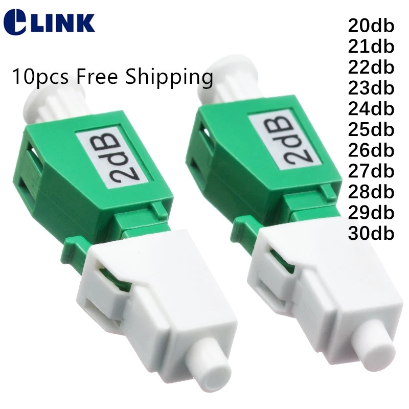 

fiber attenuator 10pcs LC/APC female to male plug type 20db 23db 25db 26db 28db 30db FTTH optical attenuator Free Shipping ELINK