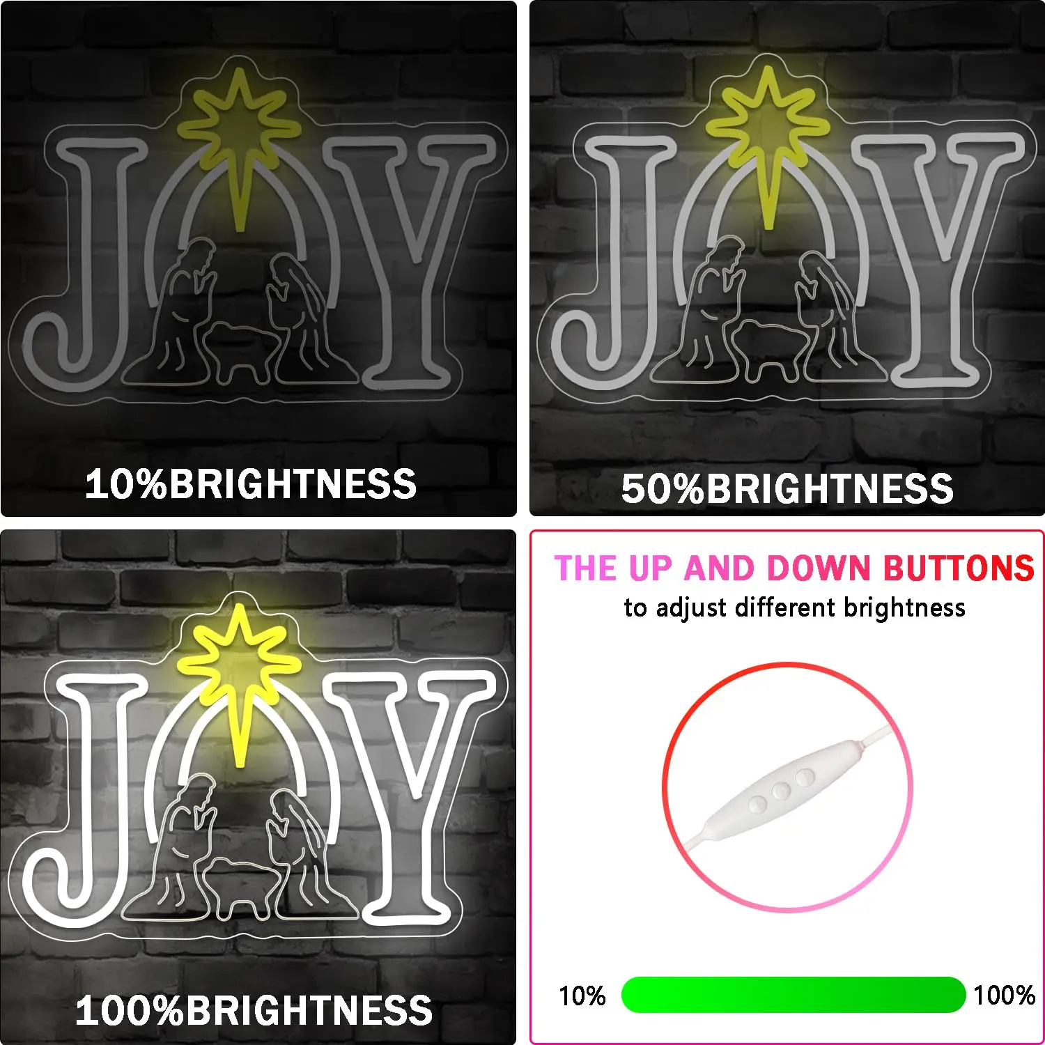 المهد عيد الميلاد النيون تسجيل يسوع LED الفرح تضيء تسجيل نحت عكس الضوء جدار ديكور لغرفة المعيشة مكتب مشهد المهد #5