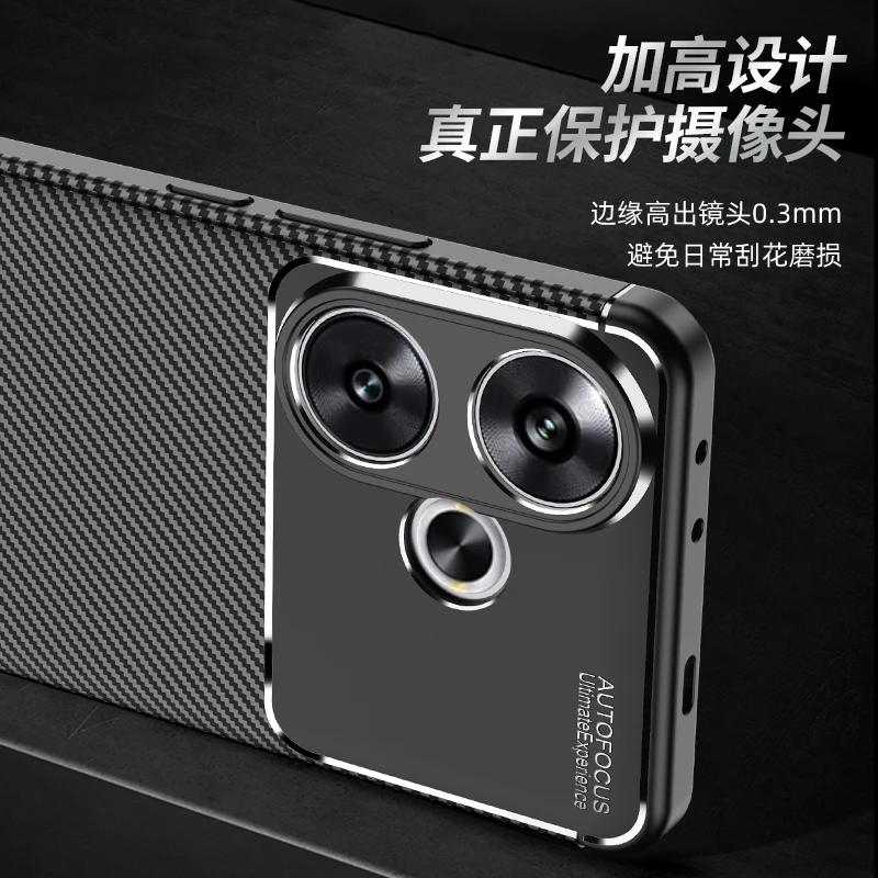 For Xiaomi Poco F6 Case Bumper Anti-knock Soft TPU Silicone Carbon Fiber Back Case For Poco F6 M6 X6 Pro Cover For Poco F6 Case