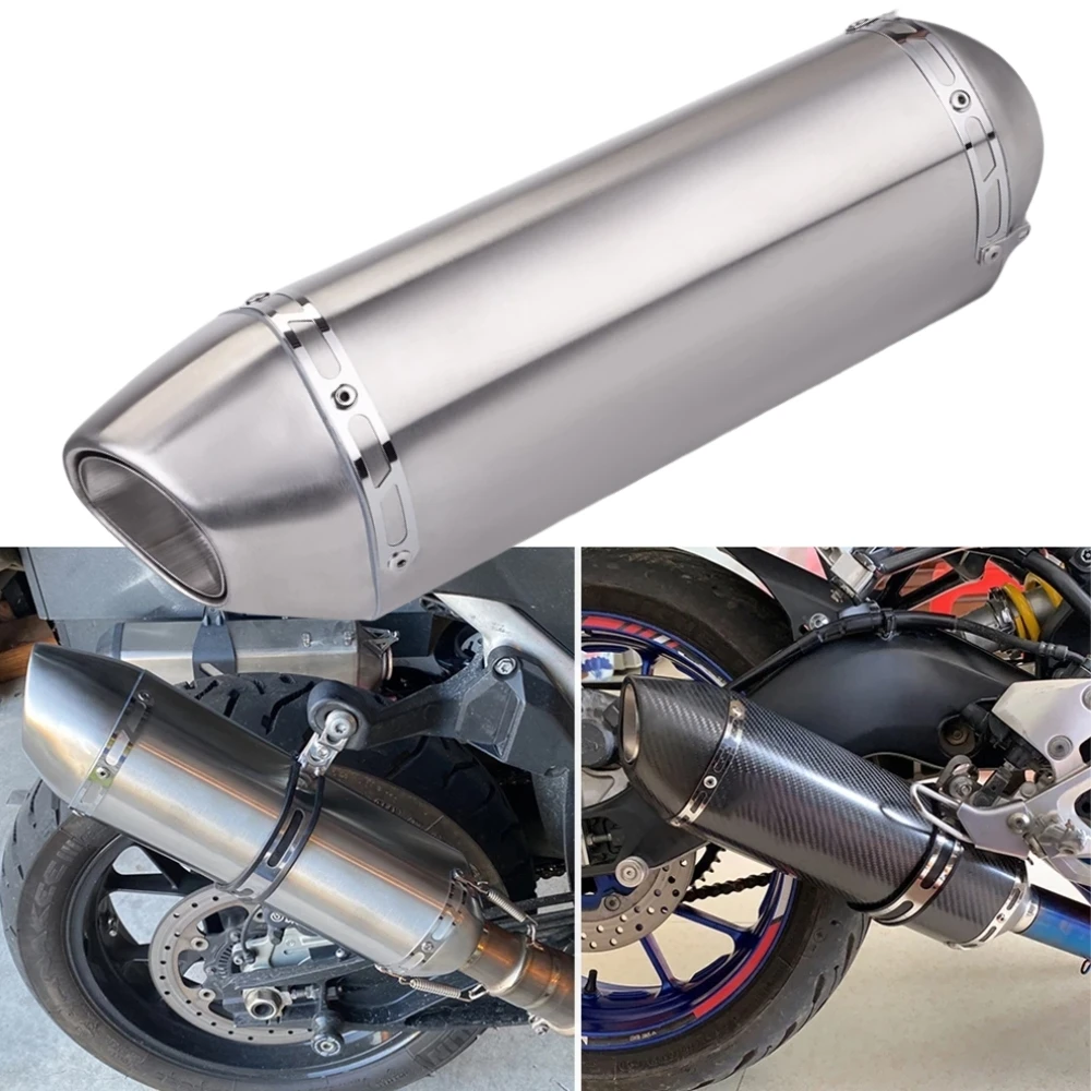 51mm universal motorcycle r77 exhaust pipe muffler with db killer for honda pcx 125 150 c650gt tmx530 cb500