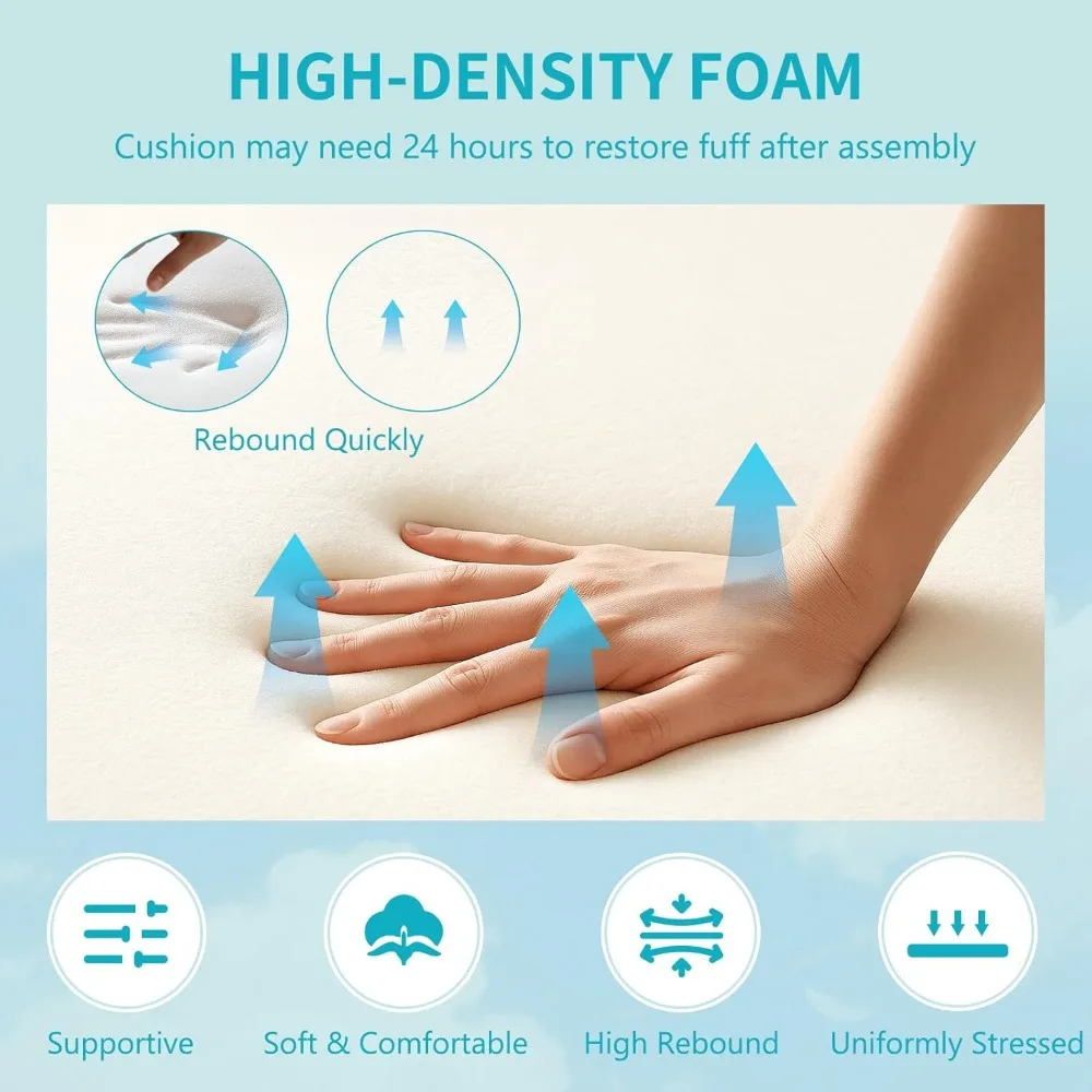 وسائد سميكة مقاومة للماء للاستراحة الخارجية، مقاس 72 × 21 × 5 بوصة، غطاء قابل للإزالة، وسائد أثاث مريحة للفناء #5