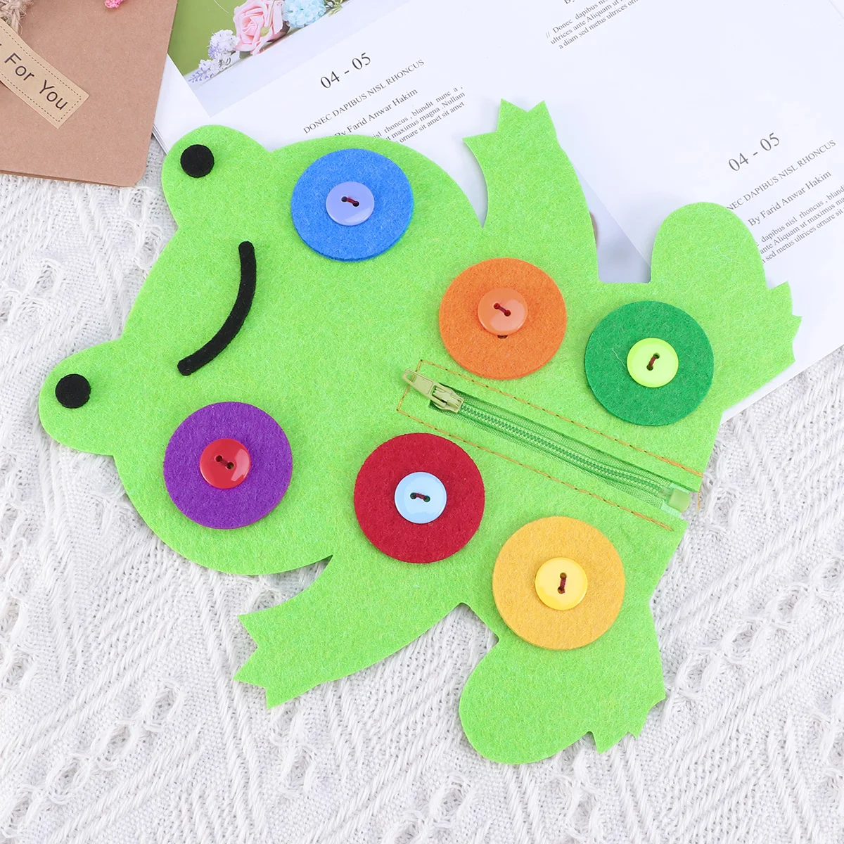 Colorful Childhood Toy Education Toys Button Hand-made Zipper Teaching Aids Early Learning Kindergarten