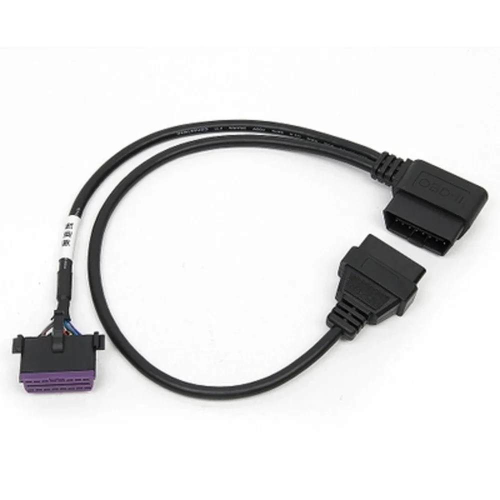 OBD2 Male to Dual Female Elbow Extension Cable with 16pins Available to Connected 1 IN 2 Converted OBD Extender for VW Adapter