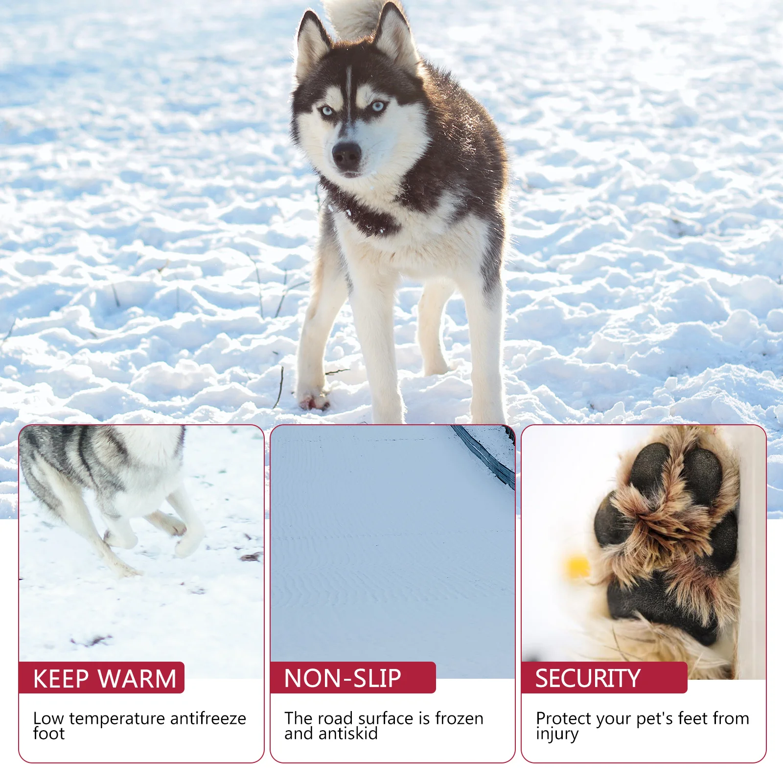 

4Pcs Thickened Snow Cotton Dog Shoes Winter Pet Paw Protector Anti Skid Boots Pet Winter Shoes Dog Boots Paw Protectors