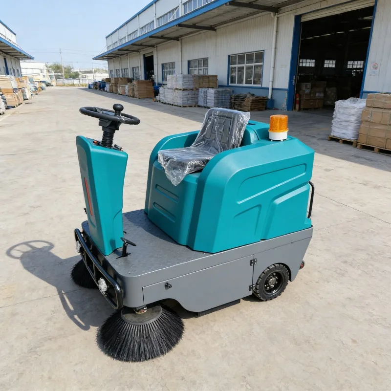 

Ride On Electric Floor Sweeper With Integrated Cup Holder And Storage Compartment For Operator Convenience Cleaning Machine