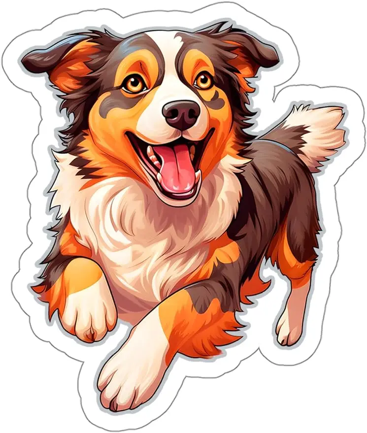 

Australian Shepherd dog Sticker Animal Retro Decal Vinyl Small Waterproof Water Bottle Mug Passport Laptop Tumbler Skateboard