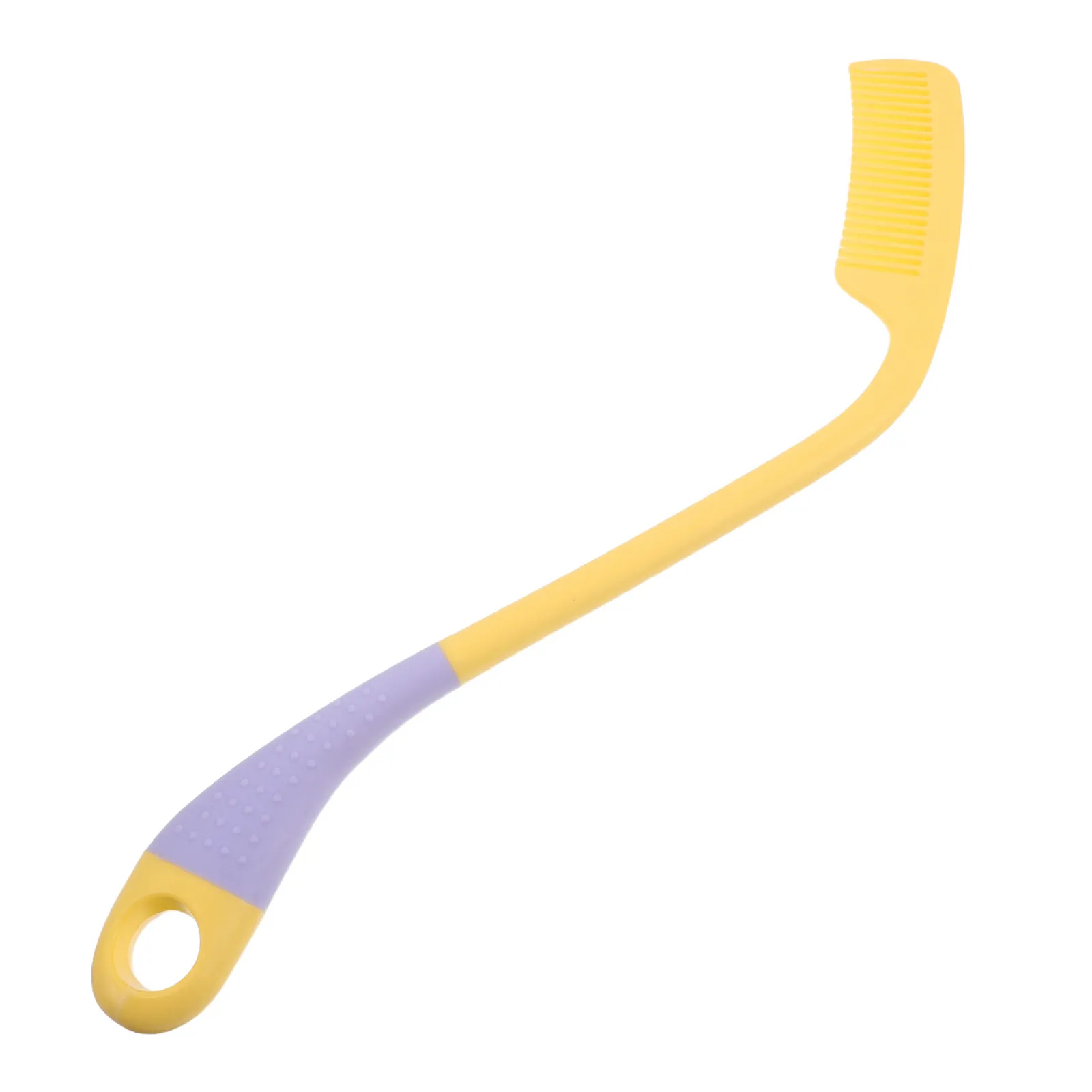 

Long Reach Elderly Comb Curved Handle Plastic Hair Brush Portable Non-Slip Detangler Travel Hand Disabled Limited Mobility
