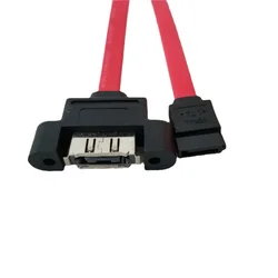 SATA Male Adapter to ESATA Female Connector Data Extension Cable Can be Fixed Mounting Wire Red 40CM