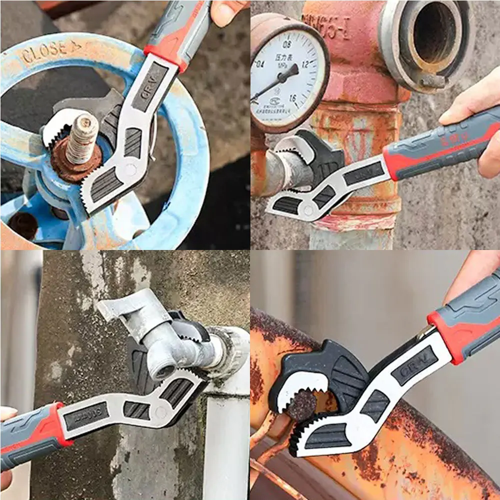 Universal Multifunctional Self-Locking Pipe Wrench Adjustable Open industrial Grade Wrench Hardware Grip Hand Tools