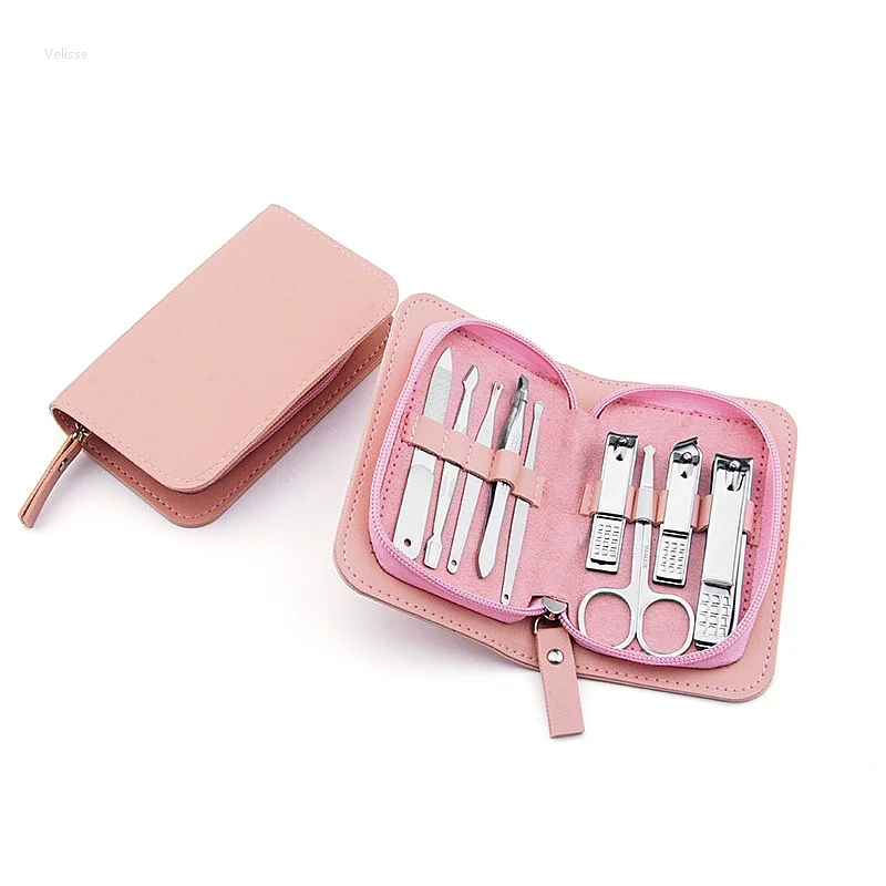 10PCS Stainless Steel Complete Manicure Pedicure Tool Set Nail Clipper Nail Cutter Cuticle Scissors Foot File Grooming Gift Box