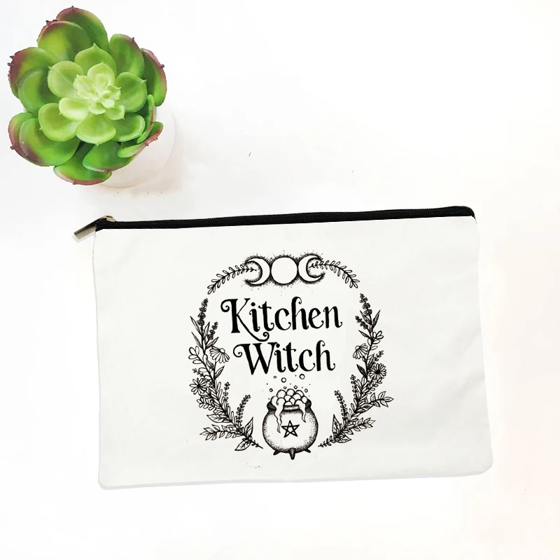 2023 We Are The Granddaughters of The Witch Print Makeup Bag School Pencil Case Travel Lipstick Bag Funny Women Graphic Witchy