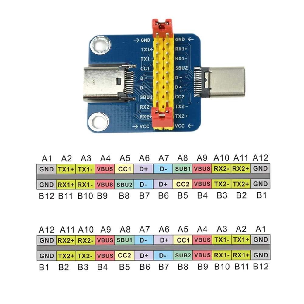 Typ-C-Stecker-auf-Buchse-Testplatine USB 3.1 Reversibler Stecker 2,54mm Stiftleisten-Adapter – Detail 6