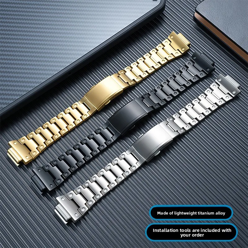 GM2100 Titanium Alloy Watch Band For Casio G-SHOCK 5611 GM-2100 GBM-2100 Octagon Oak Metal Strap Replacement Bracelet 16mm
