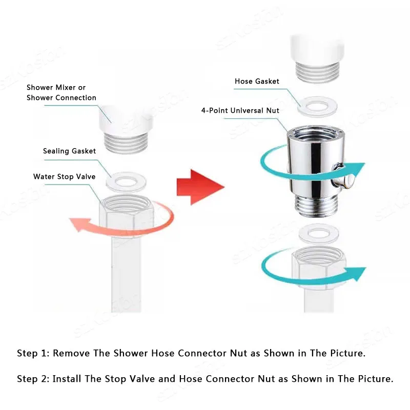 Shut-off Valve Flow Limiter Shower Head One-Button Pause Water Stop Valve for Shower Head Hand Shower Bathroom Accessories