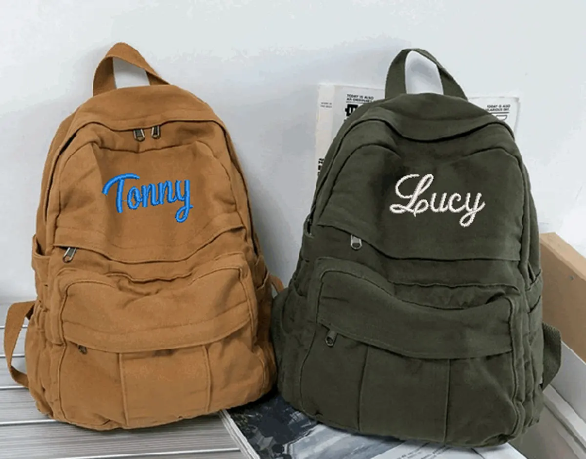 Custom Student Backpack Embroidered Personalized Special Name With Big Capacity Schoolbag for Children and Adults Climbing Bags