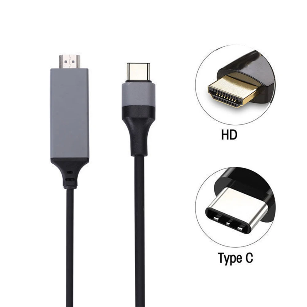 Kabel USB 3.1 do HDMI zgodny z 4K kabel adaptera zgodny z typem C do HDMI dla MacBook Samsung Galaxy S9/S8 Huawei kabel USB-C