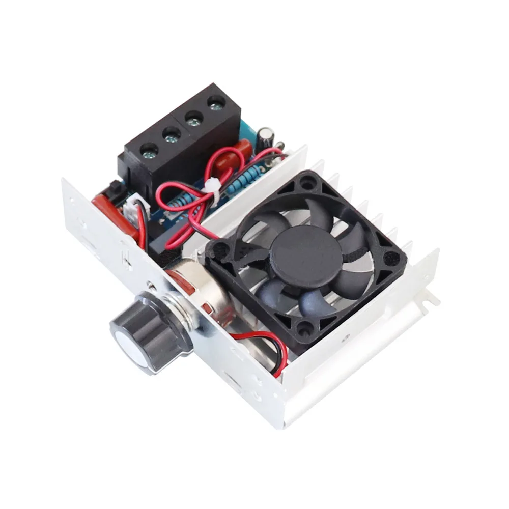 10000W Motor Speed Controller High Power AC 110V-220V SCR Voltage Regulator Speed Controller Dimmer Thermostat with Cooling Fan