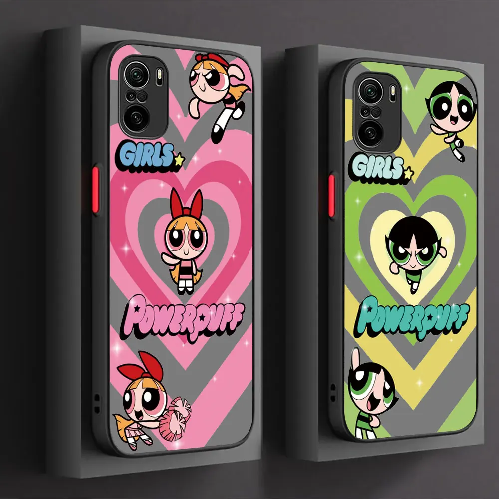 Cartoon P-Powerpuff Girls Phone Case For Xiaomi Redmi 10 10C 9 9C 9T 9A 9T K40 K30 K20 8 8A 7 7A 6 5A Pro Plus Matte Back Cover